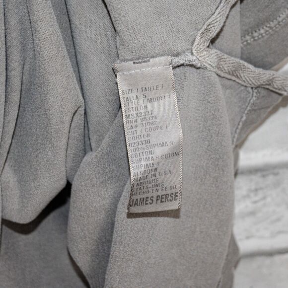 James Perse Standard Sueded Jersey Polo Shirt in Grey Pigment Men's sz 5 - Picture 7 of 7